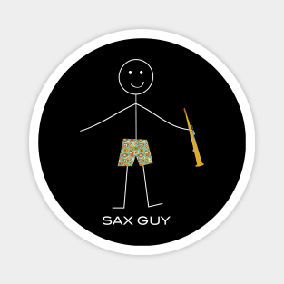 Funny Soprano Saxophone Guy Stick Man Magnet